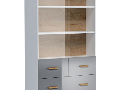 Display case Sideboard Wardrobe Shelf Modern Style Living room Collection Gray Display Cabinets